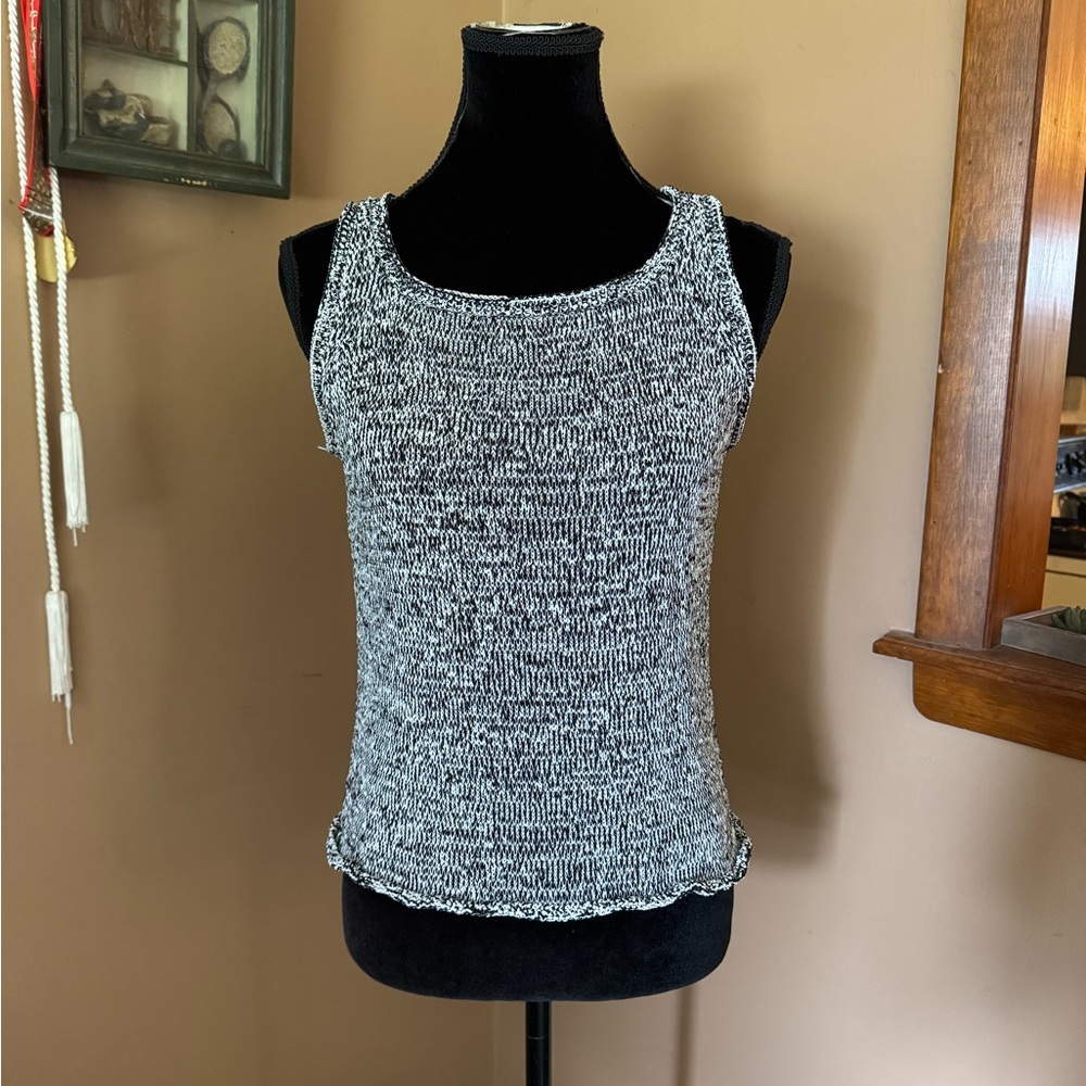 Nine & Co. Black and White Knit Tank Top